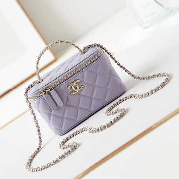 24A Vanity 17 Violet Lambskin Gold Hardware