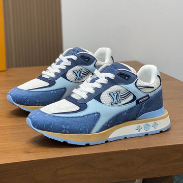 LV Run Way Trainers Shoes Light Blue