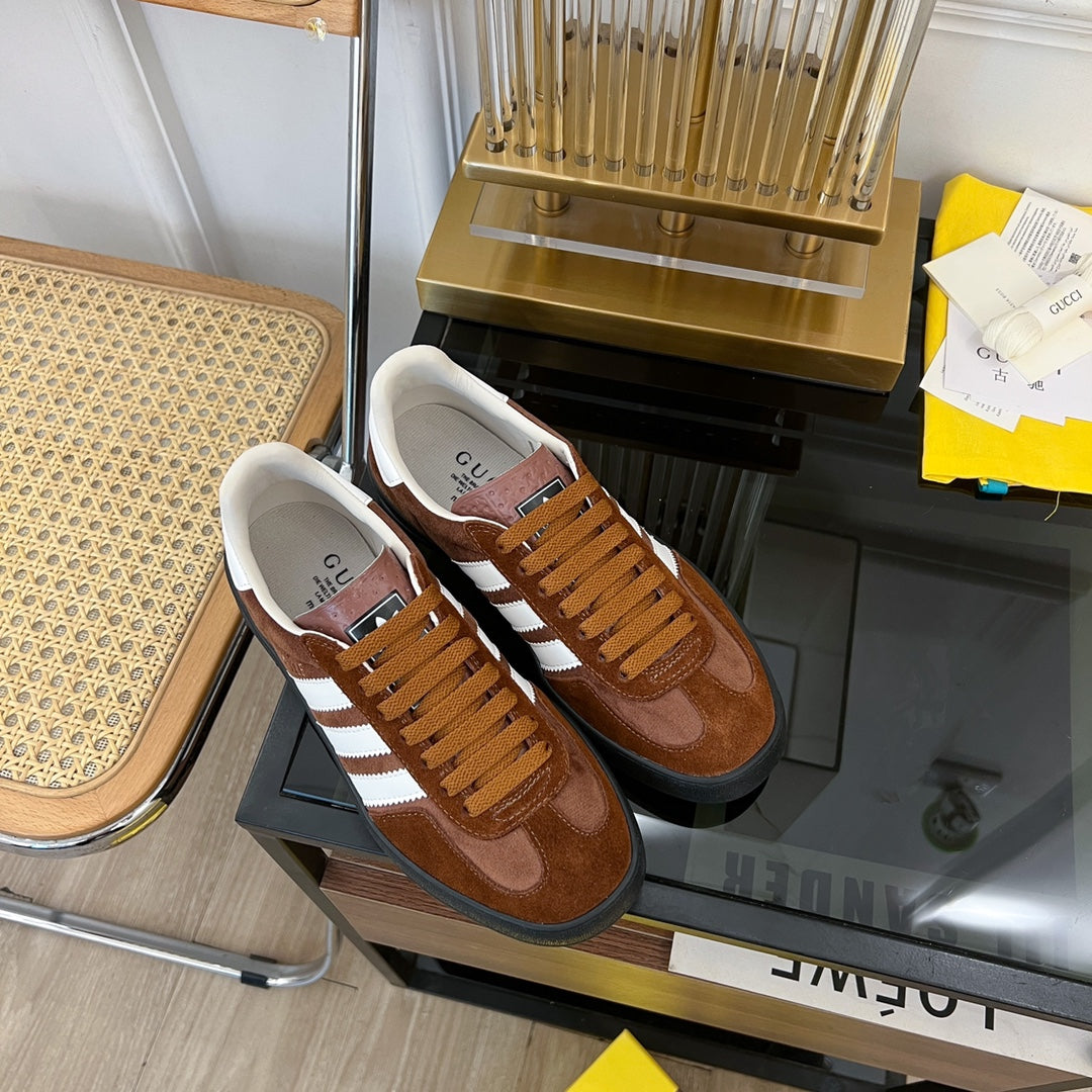 GG & Adidas Gazelle Sneaker Brown Velvet