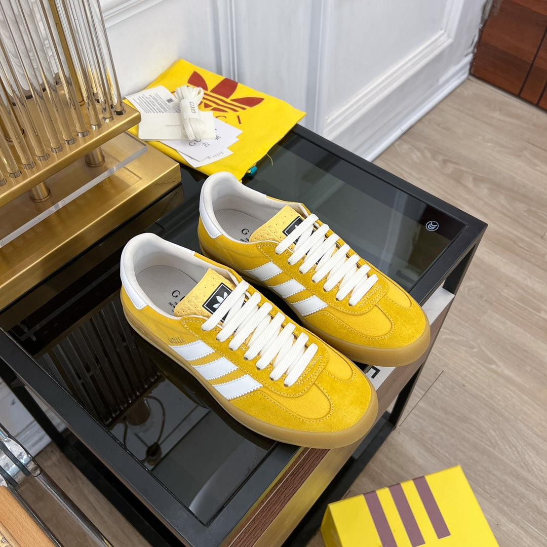 GG & Adidas Gazelle Sneaker Yellow Velvet