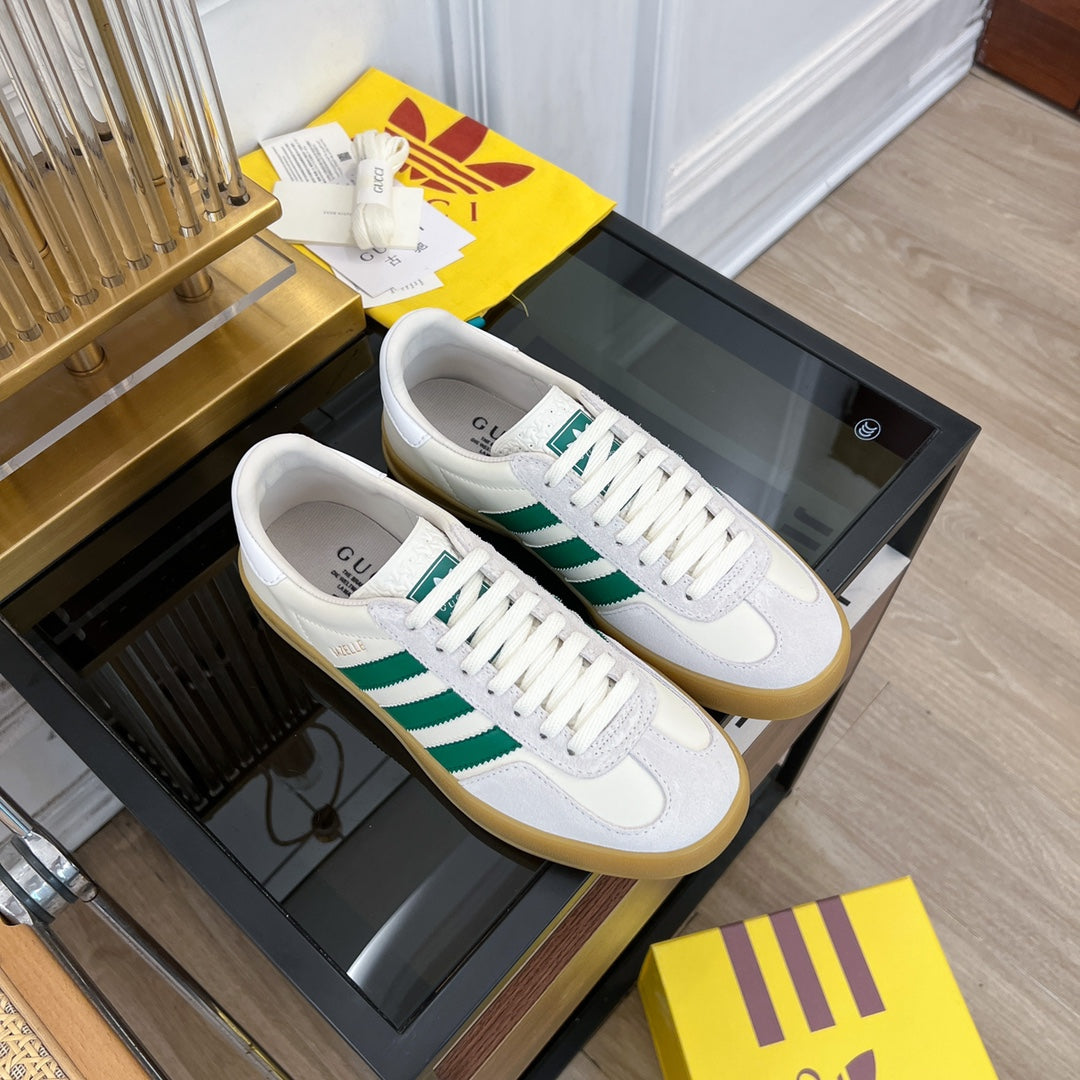 GG & Adidas Gazelle Sneaker Light Gray Velvet