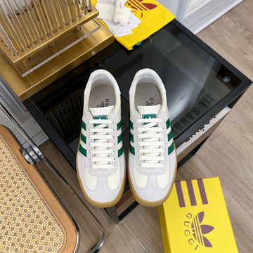 GG & Adidas Gazelle Sneaker Light Gray Velvet