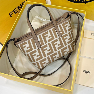 Mini Roll Bag 15 Peanut Brown Mix White Ff Jacquard Fabric