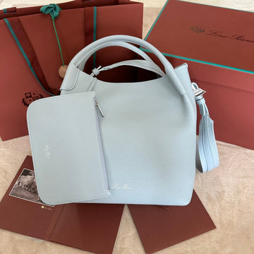 Medium 36 Bag In Light Blue Calfskin With Silver Hardware