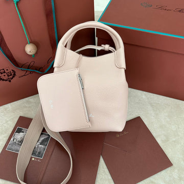 Small 21 Bale Bag In Light Pink Grained Calfskin