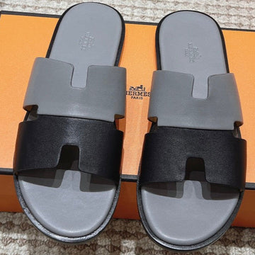 Hm Izmir Sandals Gray Black Calfskin 294940