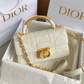 Mini Ange 20 Bag In White Calfskin