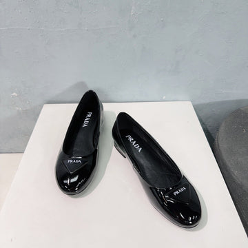 Pra Basic Patent Ballet Flats Black Calfskin