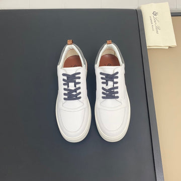 Lp Newport Walk Sneakers White And Gray Calfskin