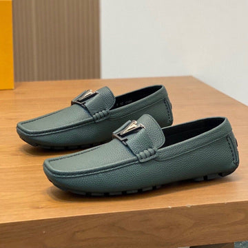LV Loafer In Green Forest Wrinkle Calfskin