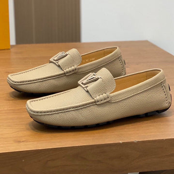 LV Loafer In Dark Cream Wrinkle Calfskin