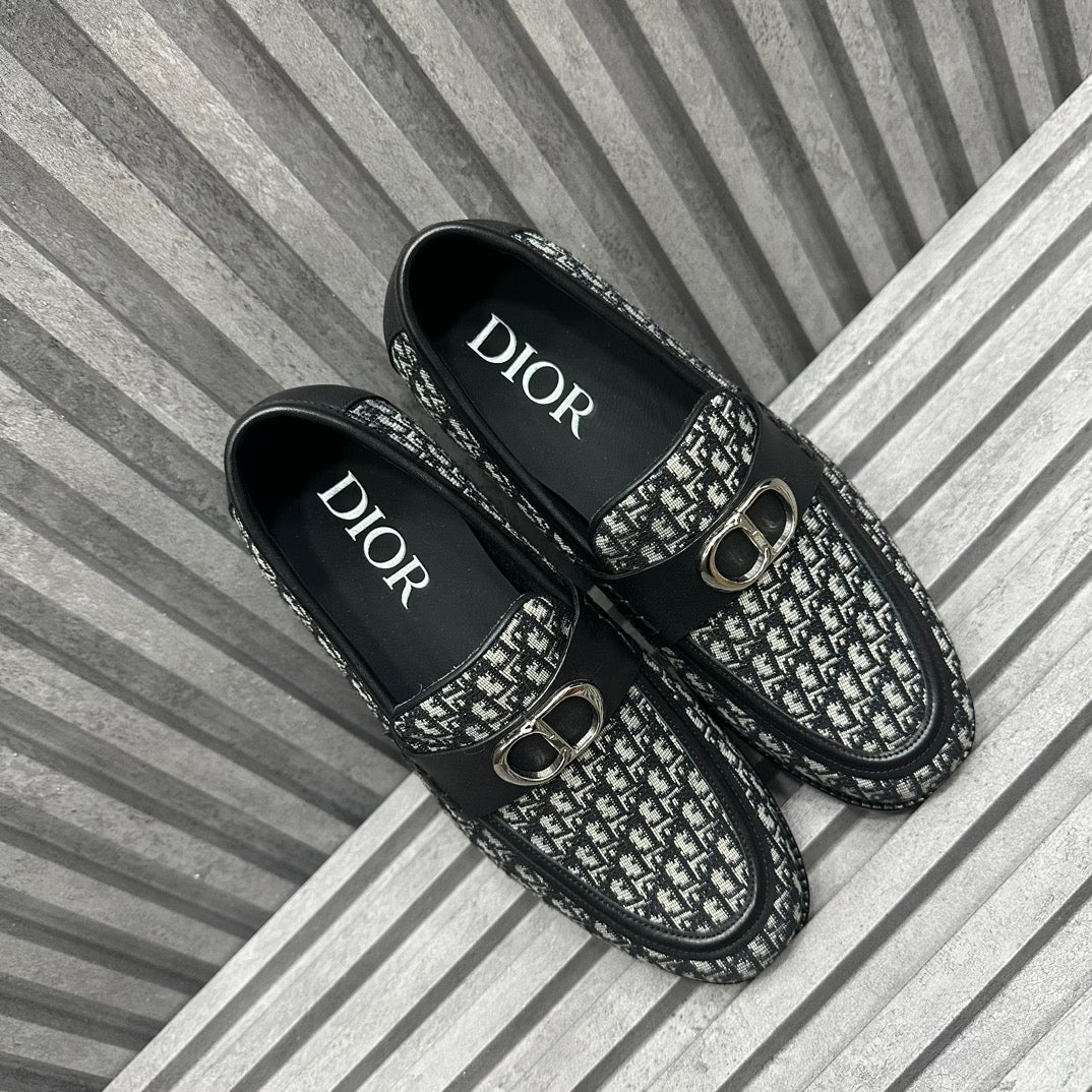 CD Symbol Granville Loafer Black Monogram Jacquard