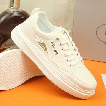 Pra Sneaker In White Calfskin And Fabric
