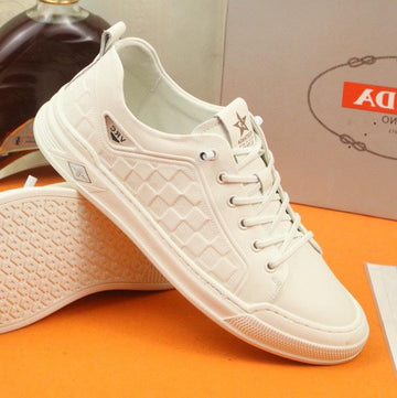 Pra Sneaker In White Embossed Calfskin