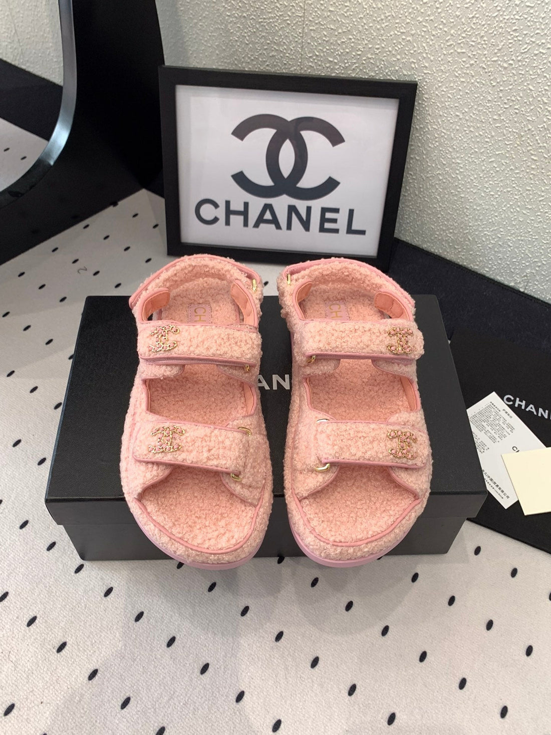 CC Dad Sandal Rose Pink Lamb Fur