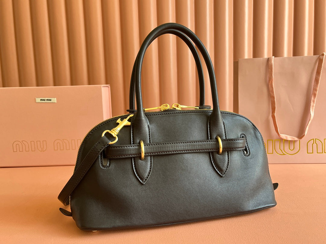 Briarwood Aventure Nappa Leather Top-Handle Bag 33CM Black 231059