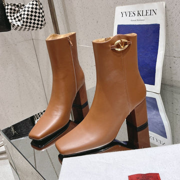 Vlogo The Bold Edition Ankle Boot In Bronze Brown Calfskin 70MM