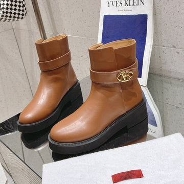 Vlogo Locker Bronze Brown Calfskin Ankle Boot 40MM