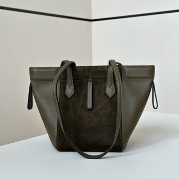Origami Mini 19 In Army Green Lambskin And Suede