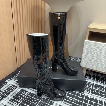 CC High Boots 90MM Black Lambskin