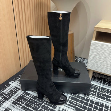 CC High Boots 90MM Black Suede