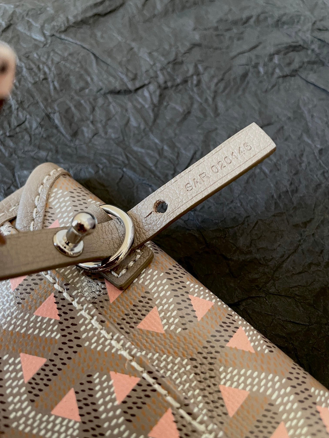 Anjou Mini Bag 20 In Grey Mix Pink Goyardine Canvas And Calfskin