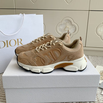 CD Chrono Sneaker In Brown Mesh Fabric And Suede 105381