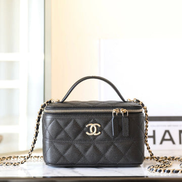 CC 25C Vanity 17CM Black Grained Calfskin