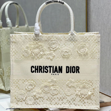 CD Fish Shreds White Book Tote 42CM Bag Canvas 336594