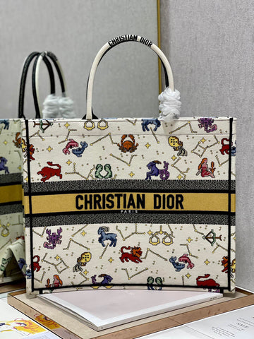 CD Colorful Twelve Constellations Book Tote 42CM Bag Canvas 336606