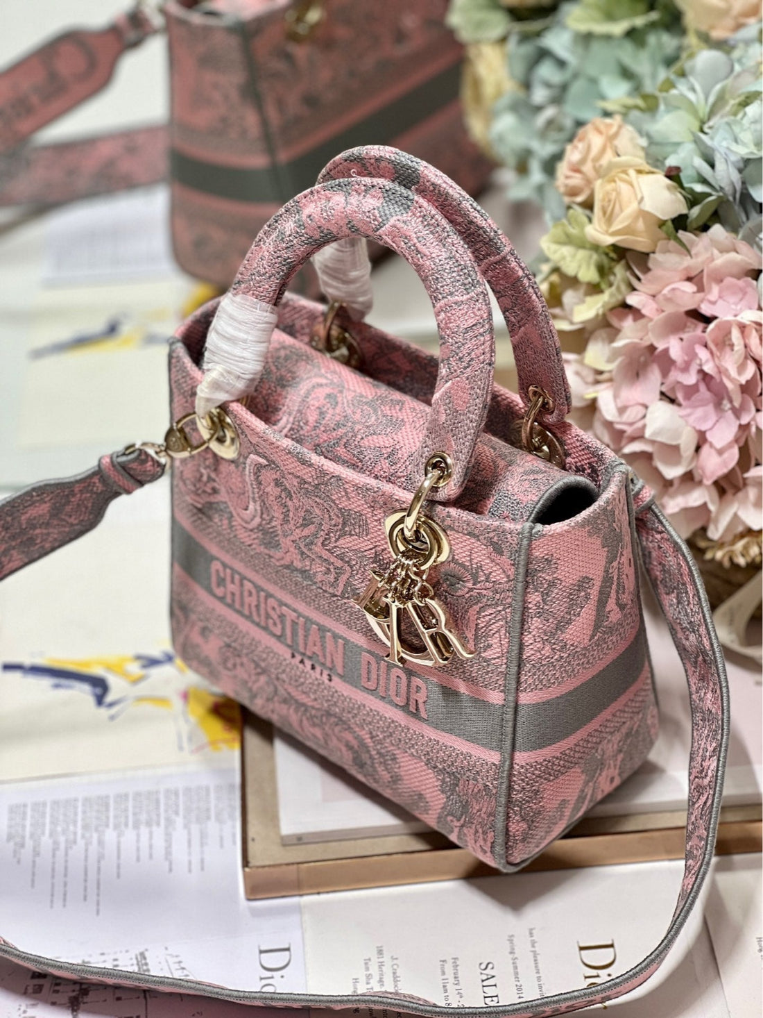 CD Old Foundation Tiger 24 Lady Dior Bag Canvas 336685