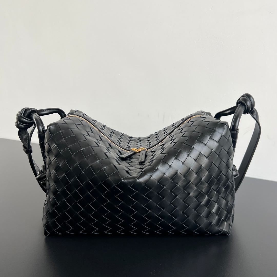 Bv Loop Weekender 38CM Black Calfskin