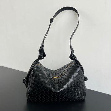 Bv Loop Weekender 38CM Black Calfskin