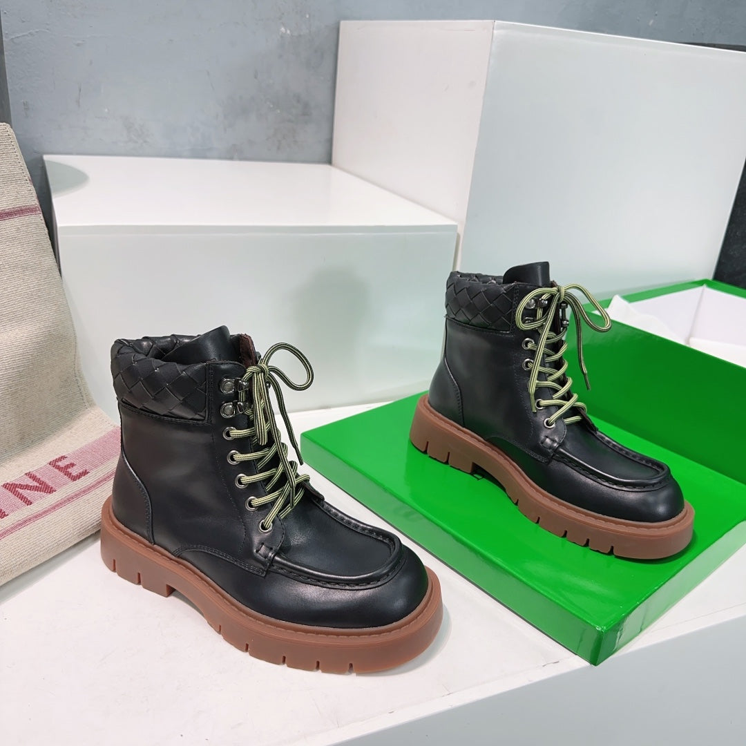 Bv 25S Haddock Lace-Up Ankle Boot 45MM Black Brown Cowhide Rubber 180292
