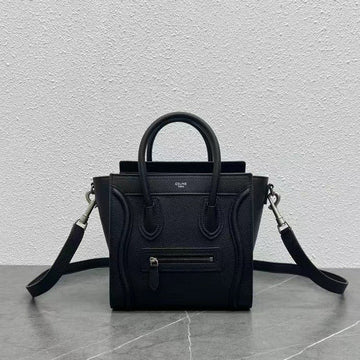 Celine Luggage Nano Bag 20CM Black Cowhide