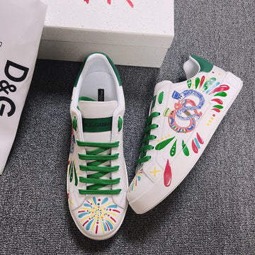 Dc Portofino Limited Edition Sneakers Green Snake Embroidery & Sheepskin 288471
