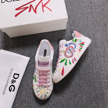 Dc Portofino Limited Edition Sneakers Pink Snake Embroidery & Sheepskin 288470