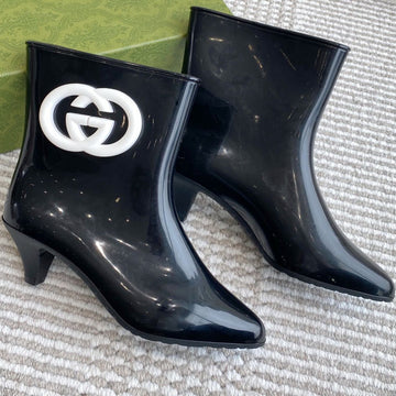 Gc Ankle With Interlocking G Boot Black Rubber 291027