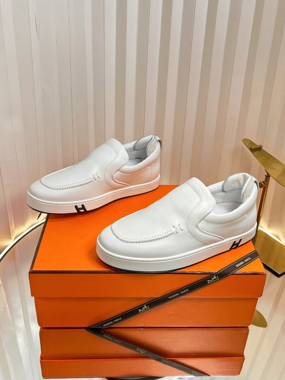 Hm British Retro Loafers White Suede 317076