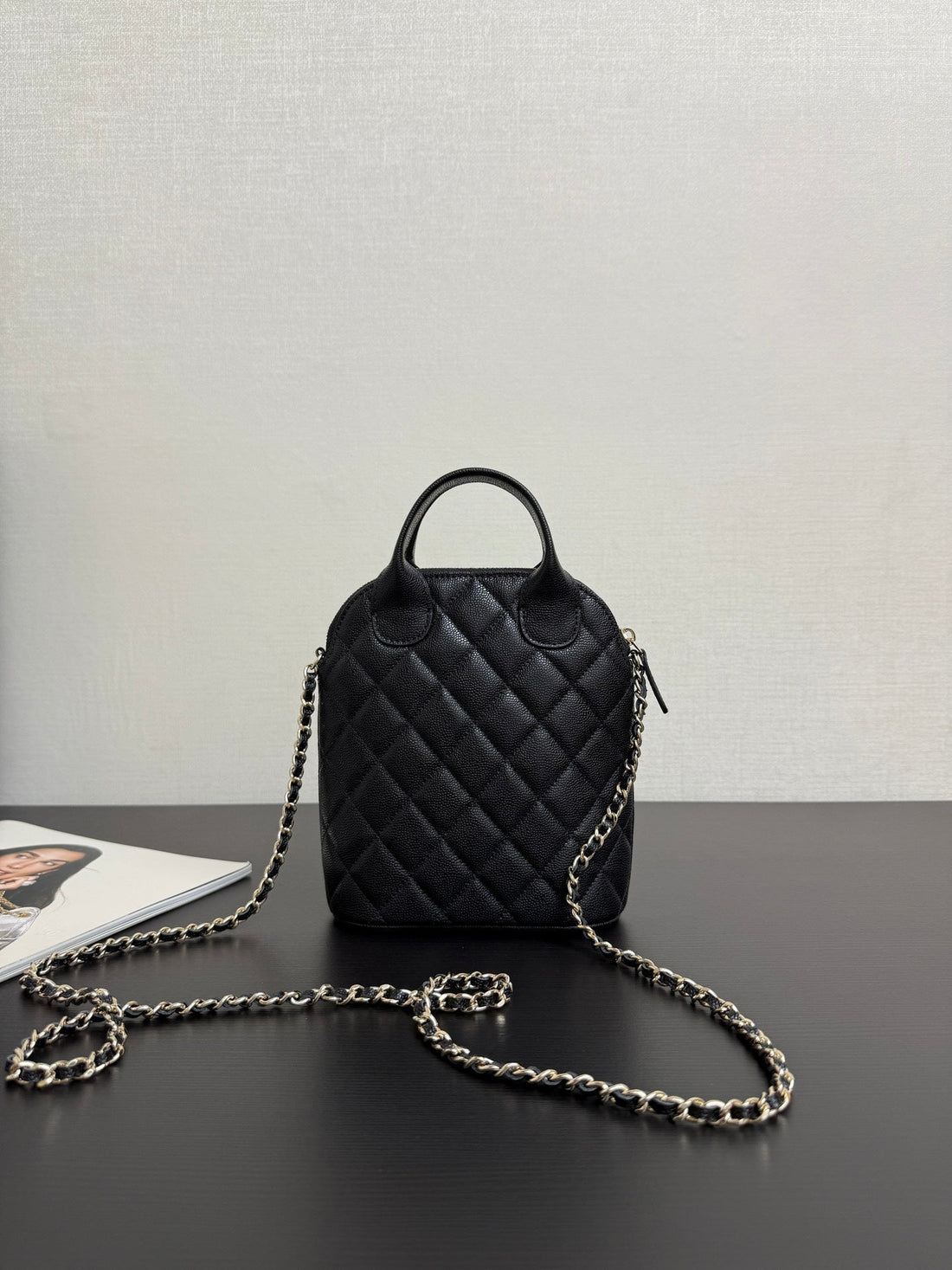 CC 25A Shell Bag Phone Case 18CM Black Caviar