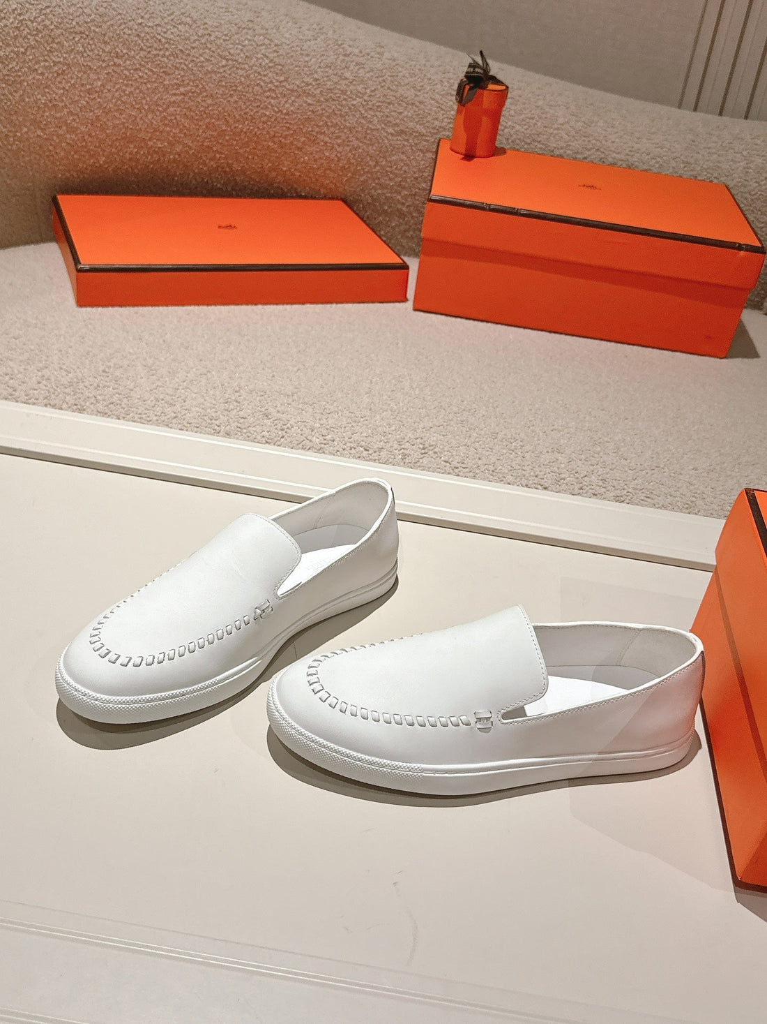 Hm Julien Loafer White Calfskin 577429