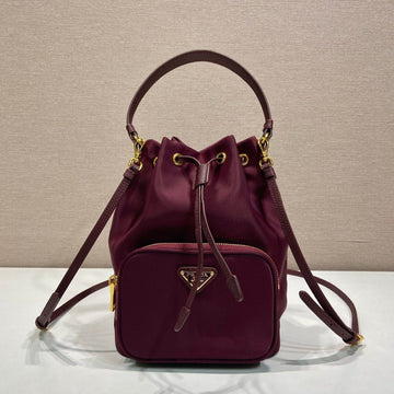 Pra Bucket Bag 23 Burgundy Nylon Fabric 280826