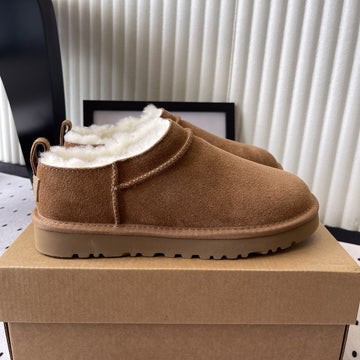 Ugg Women Classic Micro Boots Tan Suede And Wool 514141