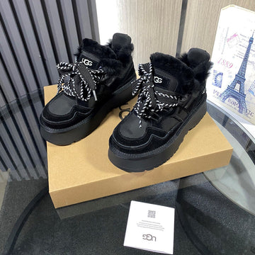 Ugg Astromel Platform Sneakers Black Suede Frabic 512861