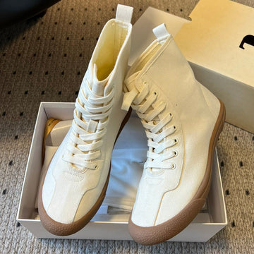 The Row 2025 High Sneaker White Canvas 561616