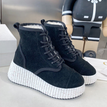 Chloé Snow Boots Navy Blue Suede 531624
