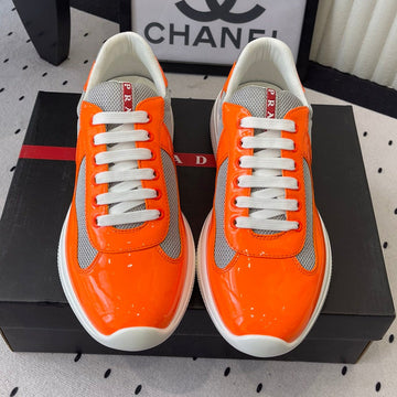 Pra 2025 Sneaker Orange Mix Gray Patent Leather Mesh 554581