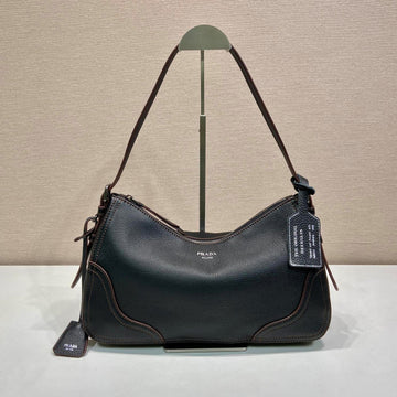 Prada Aimèe Large Shoulder 36CM Bag Black Cowhide