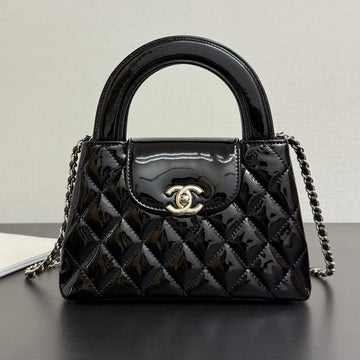 Chanel 2026 Kelly Bag 19CM Quilted Black Patent Leather
