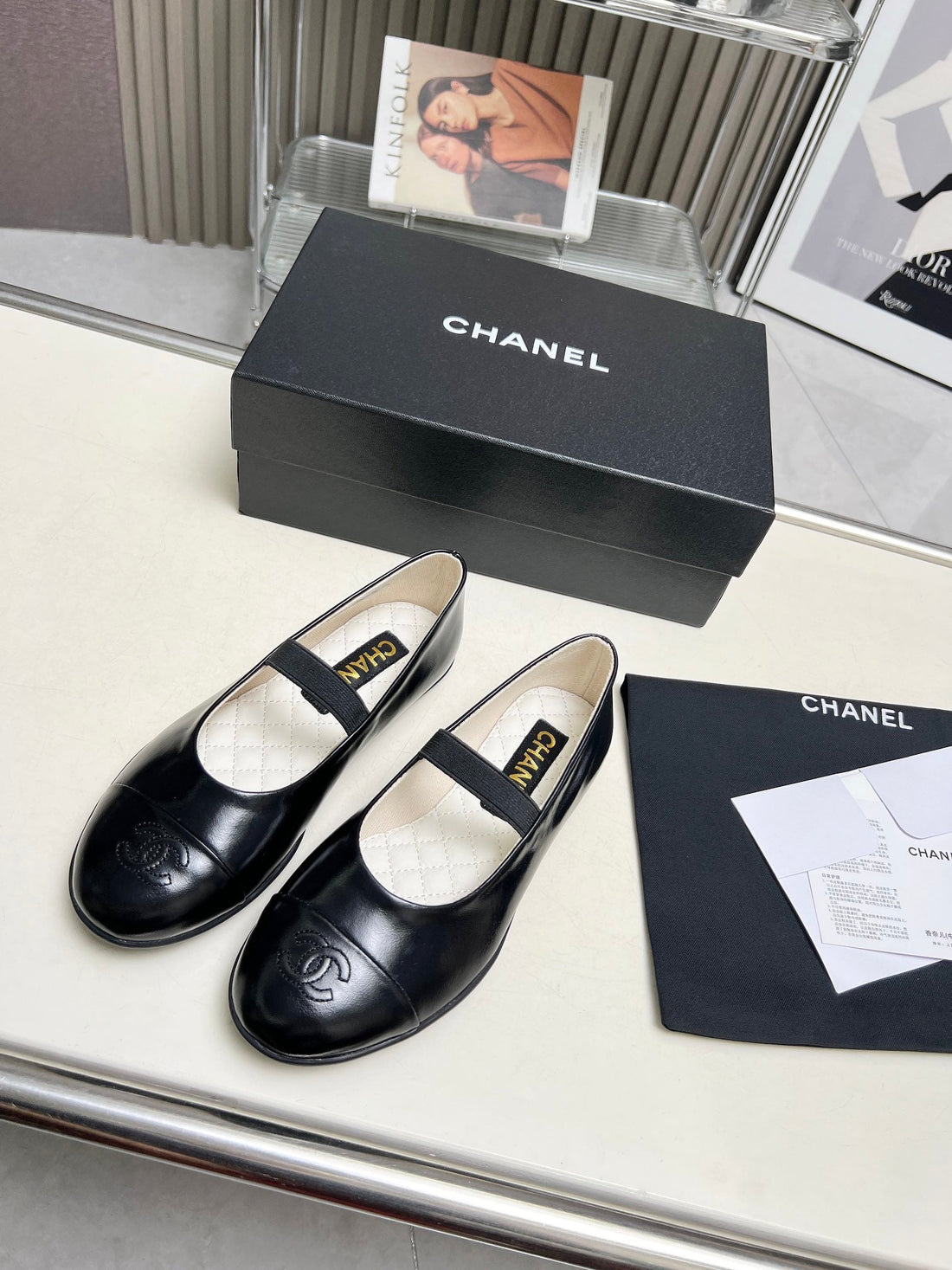CC 26S Ballet Flat Black Glossy Sheepskin 684824
